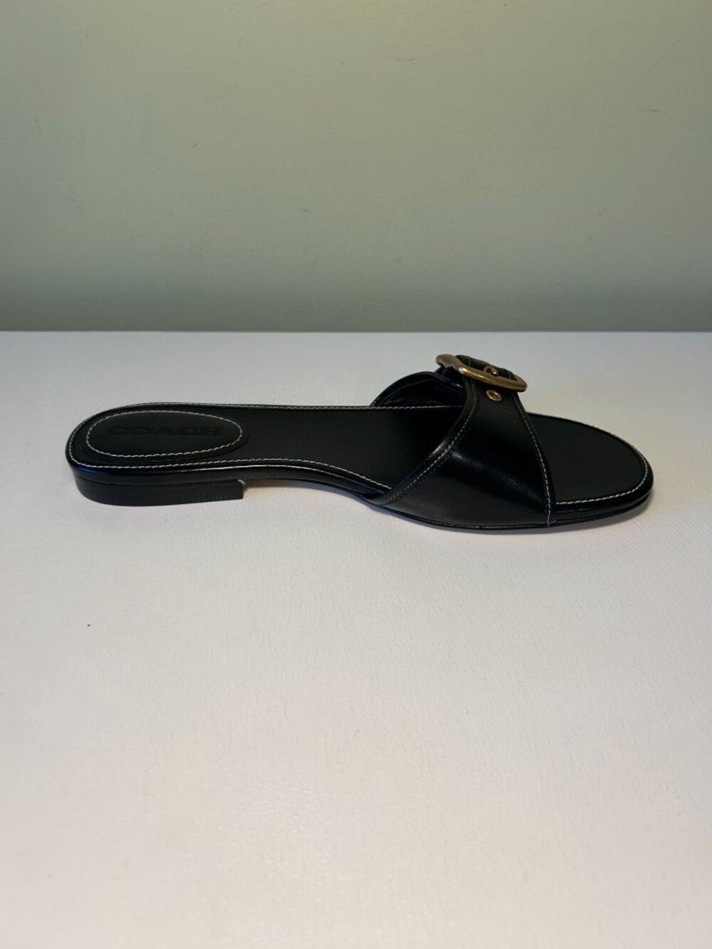 Coach Women's Margot Leather Flat Sandal - Picture 5 of 16